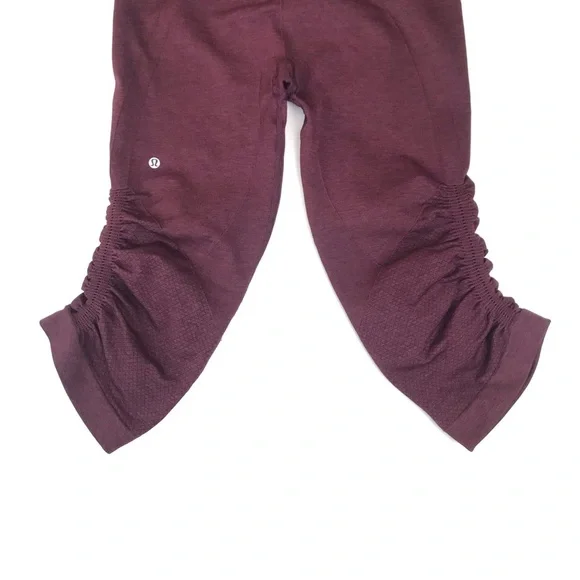 Lululemon In The Flow Crop II Heathered Bordeaux - Picture 5 of 9